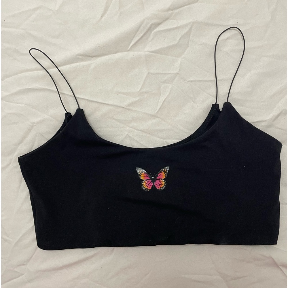 WHITE FOX butterfly crop top